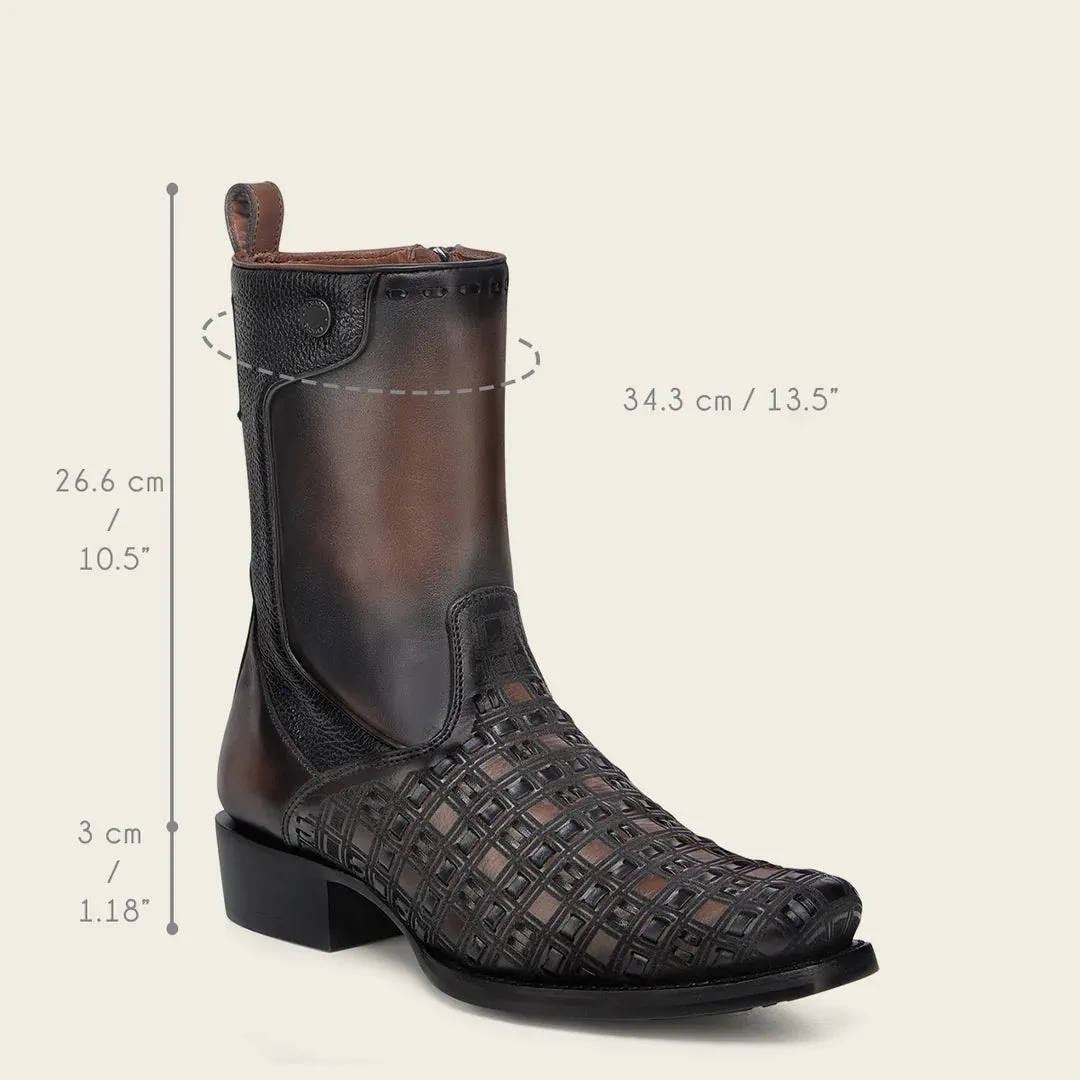 1J3PRS - Cuadra chocolate dress cowboy cowhide leather boots for men