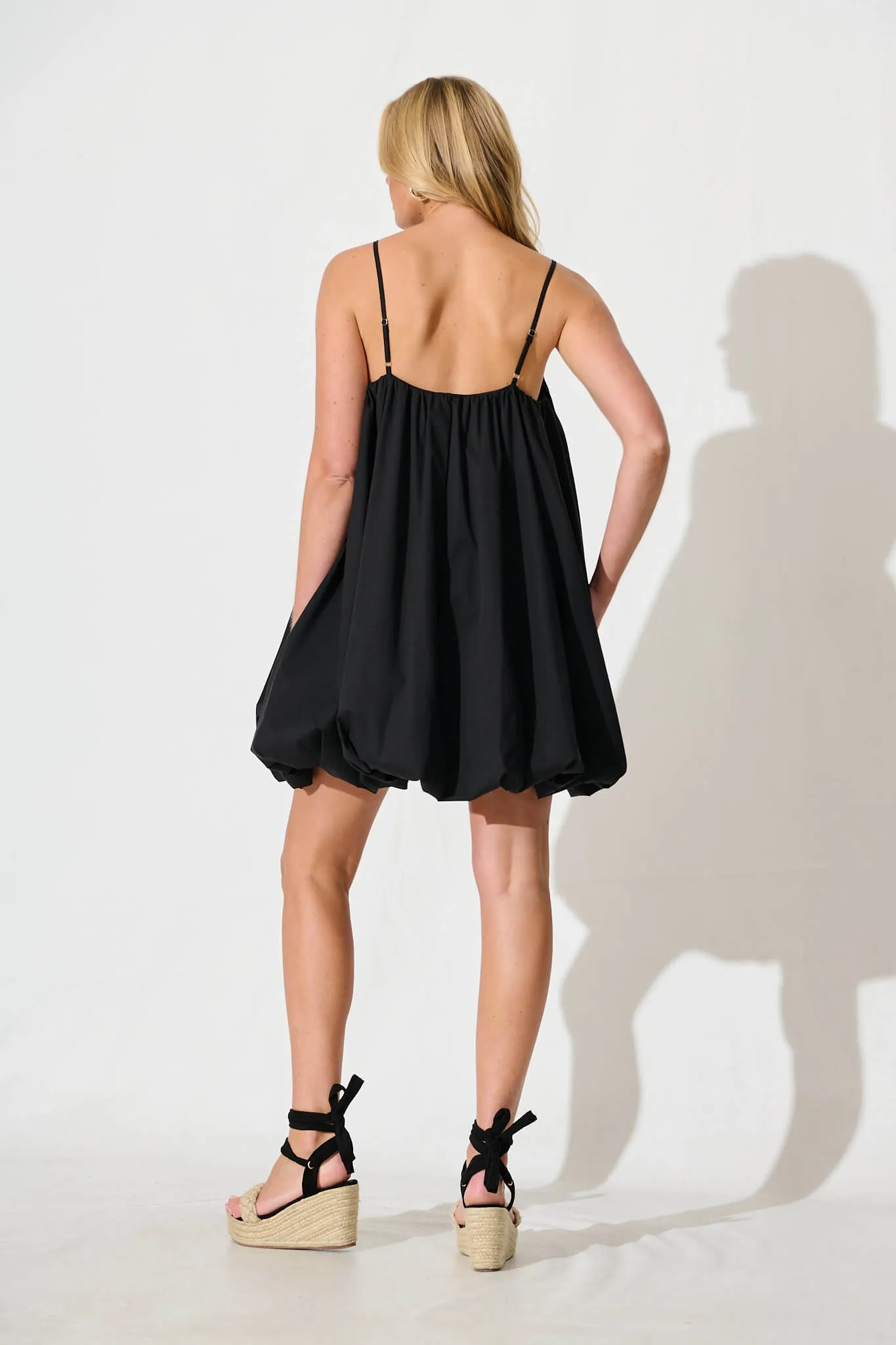 Black Cotton Bubble Dress