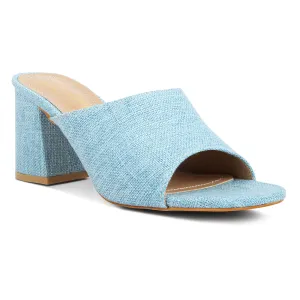 Block Heel Slip On Sandals