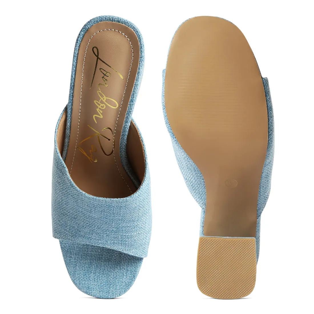 Block Heel Slip On Sandals