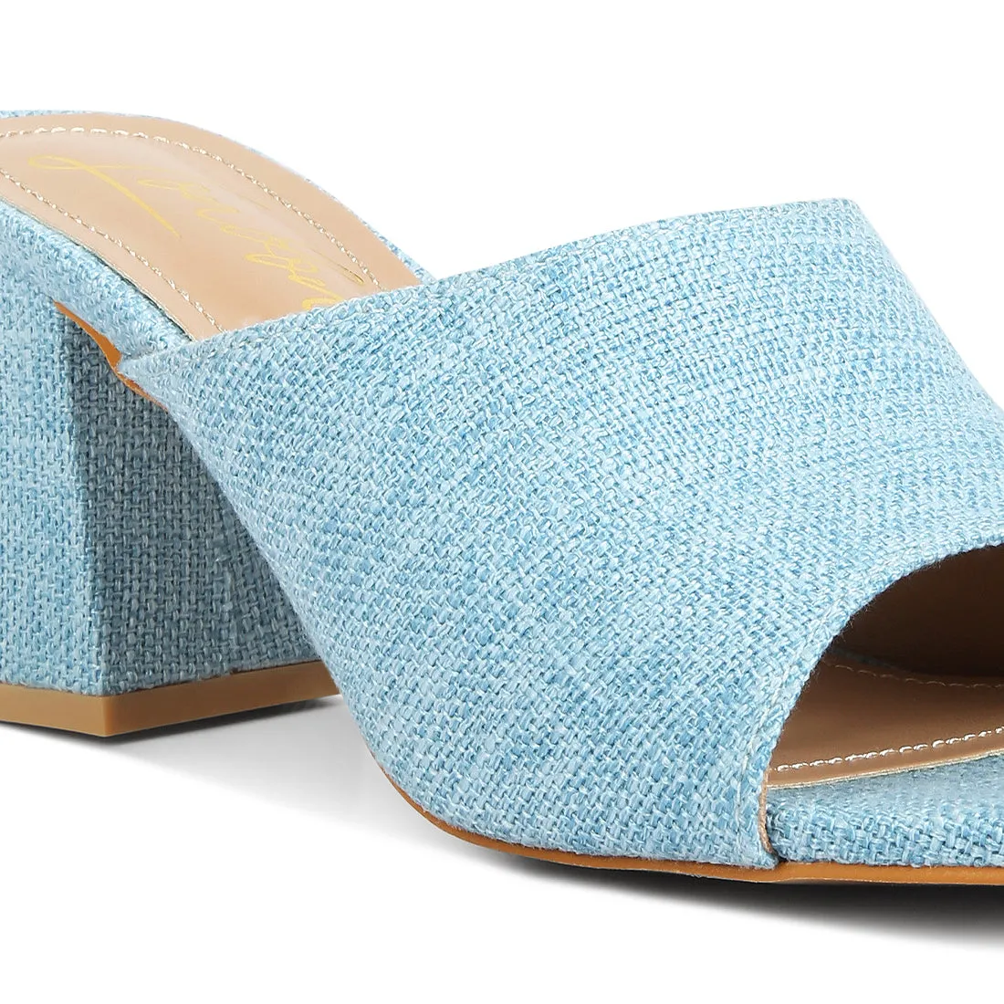 Block Heel Slip On Sandals