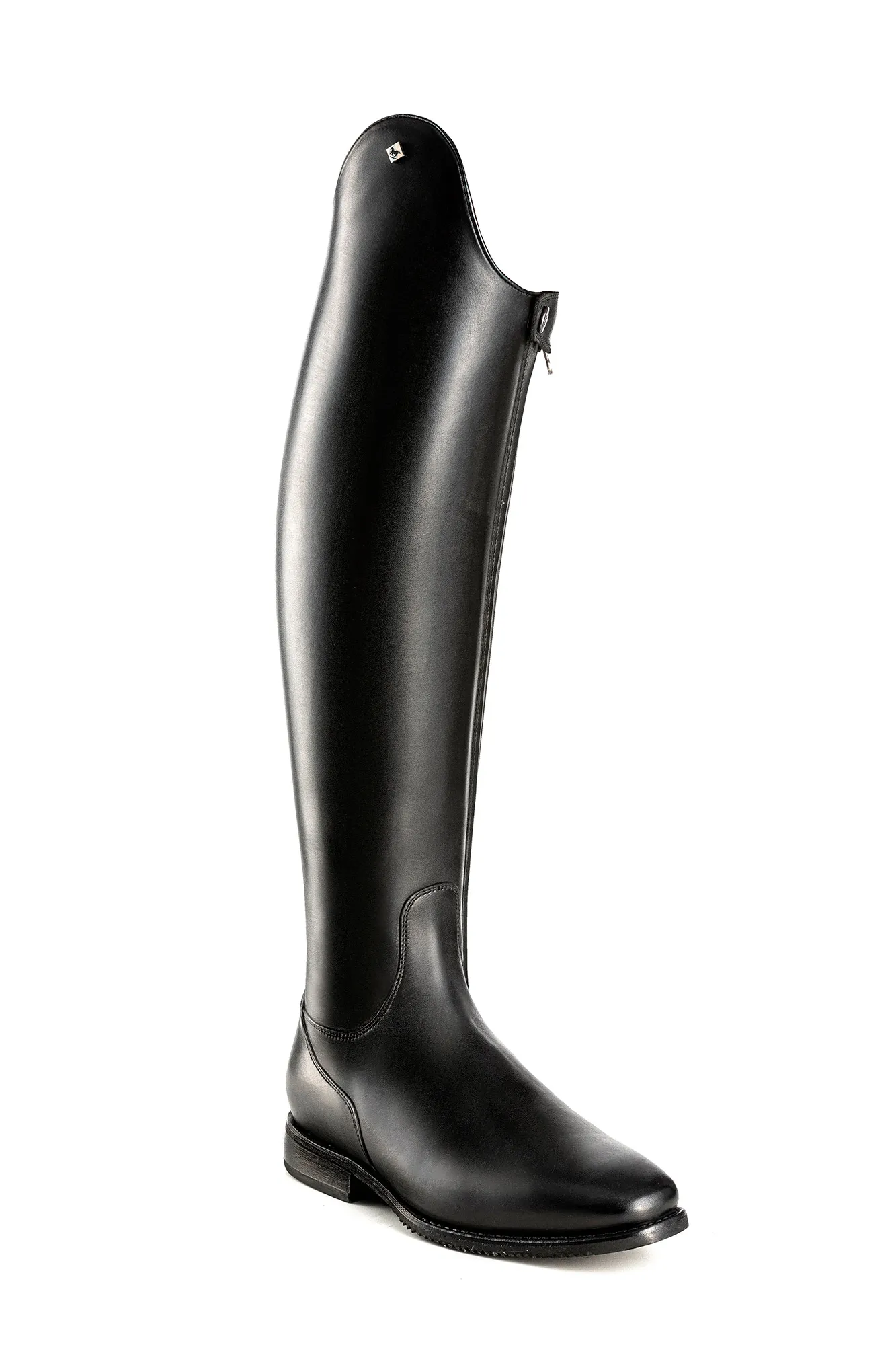 DeNiro Bellini Custom Dressage Boots Brushed Grey with Roseto Grey and Jet Crystals - In Stock