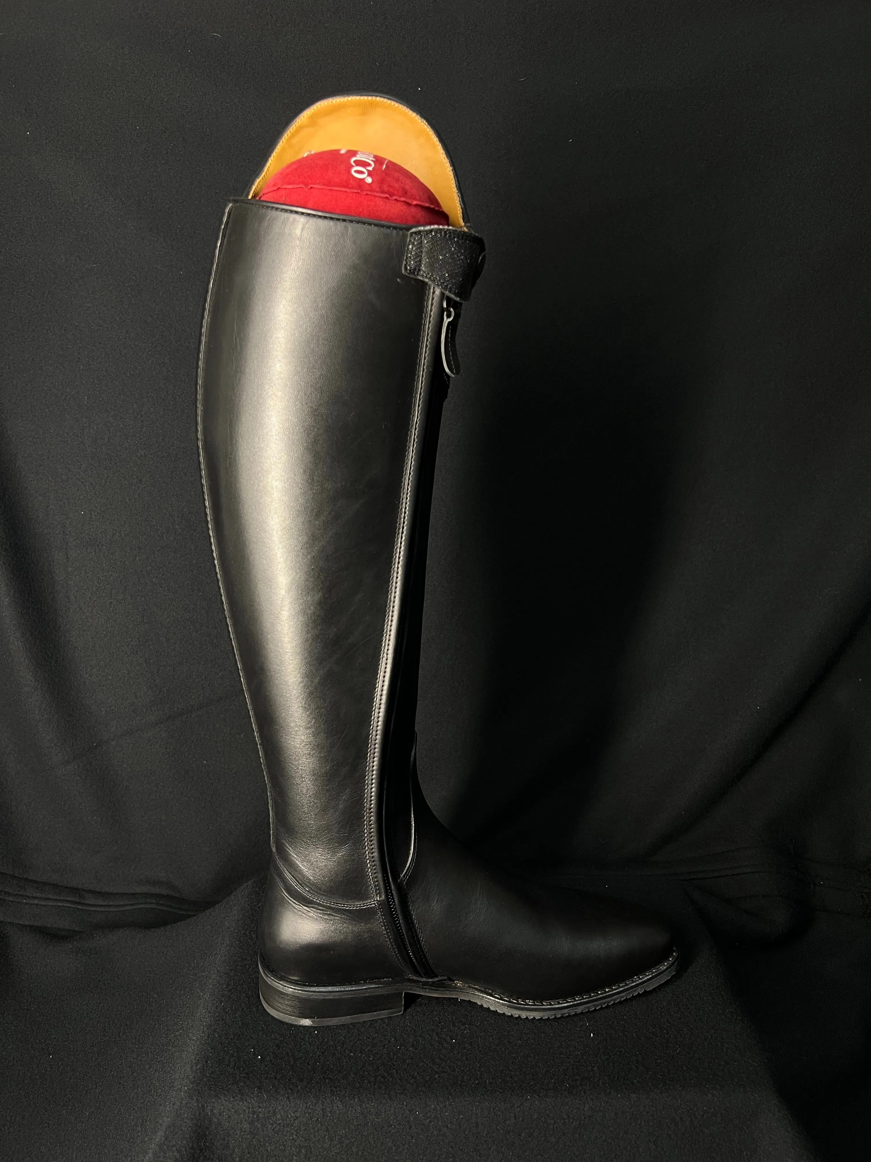 DeNiro Bellini Custom Dressage Boots Wrat Black with Iride Black and Jet Crystals - In Stock