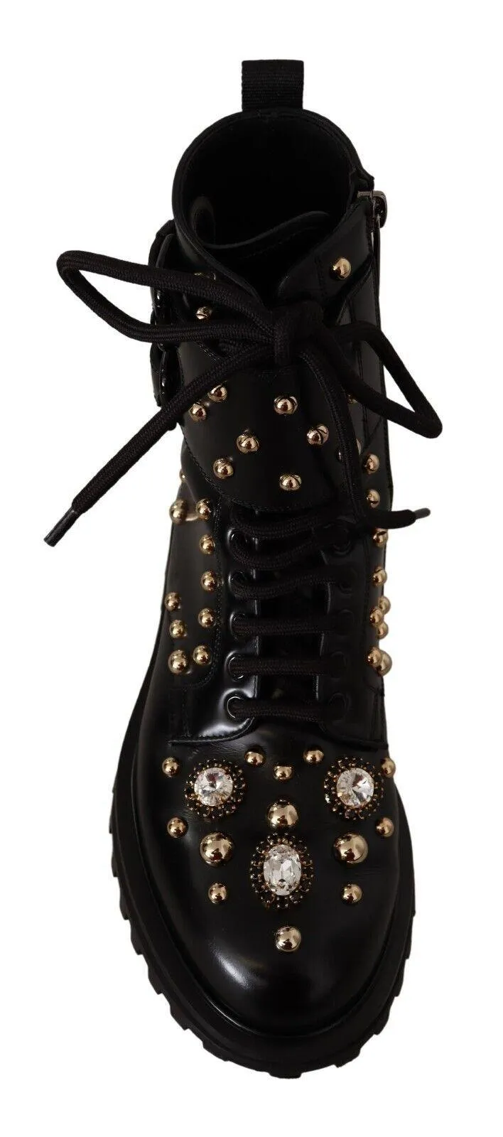 Dolce & Gabbana Crystal Embellished Leather Boots