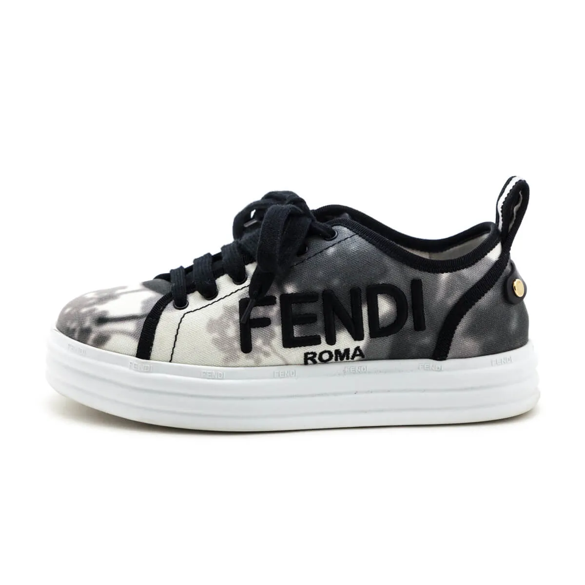 Fendi Black & White Rise Tie Dye Sneakers Size US 6 | IT 36