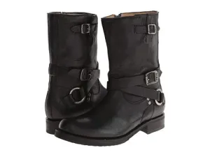 FRYE VERONICA CRISS CROSS SHORT LEATHER BOOTS