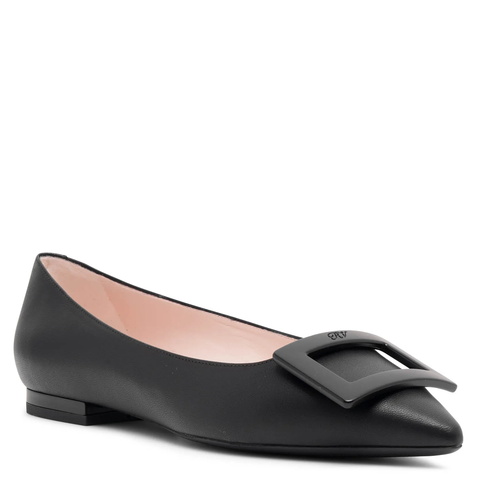 Gommettine black leather ballerinas