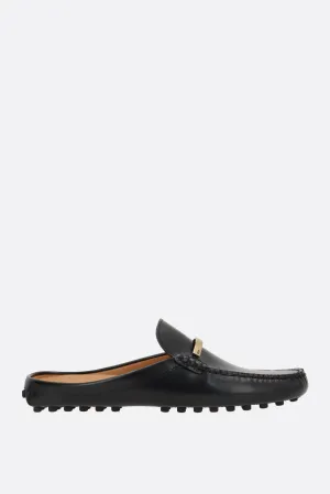 Gommino Brushed Leather Mule Loafers