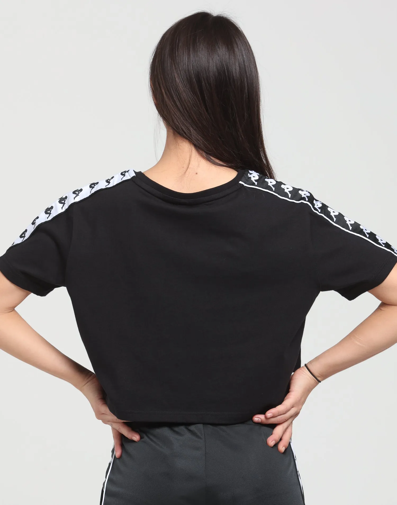KAPPA WOMEN'S AUTHENTIC APUA TEE BLACK/BLACK/WHITE