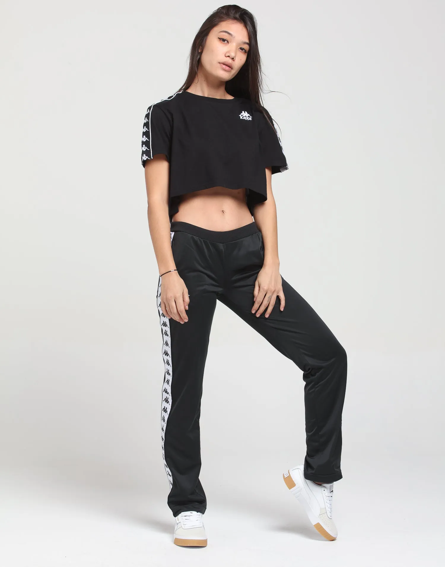 KAPPA WOMEN'S AUTHENTIC APUA TEE BLACK/BLACK/WHITE