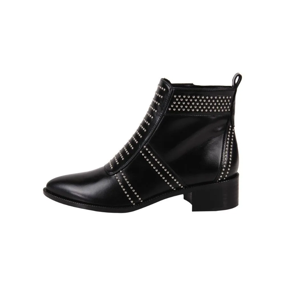 Luxury Black Leather Jon Josef Ankle Boot