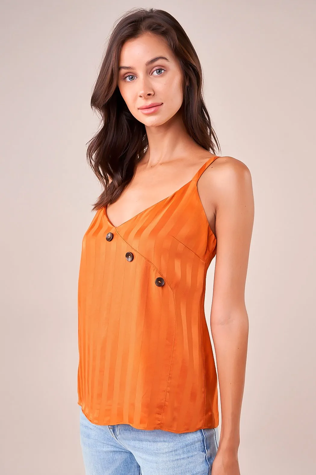 Mitsy Asymmetrical Button Cami