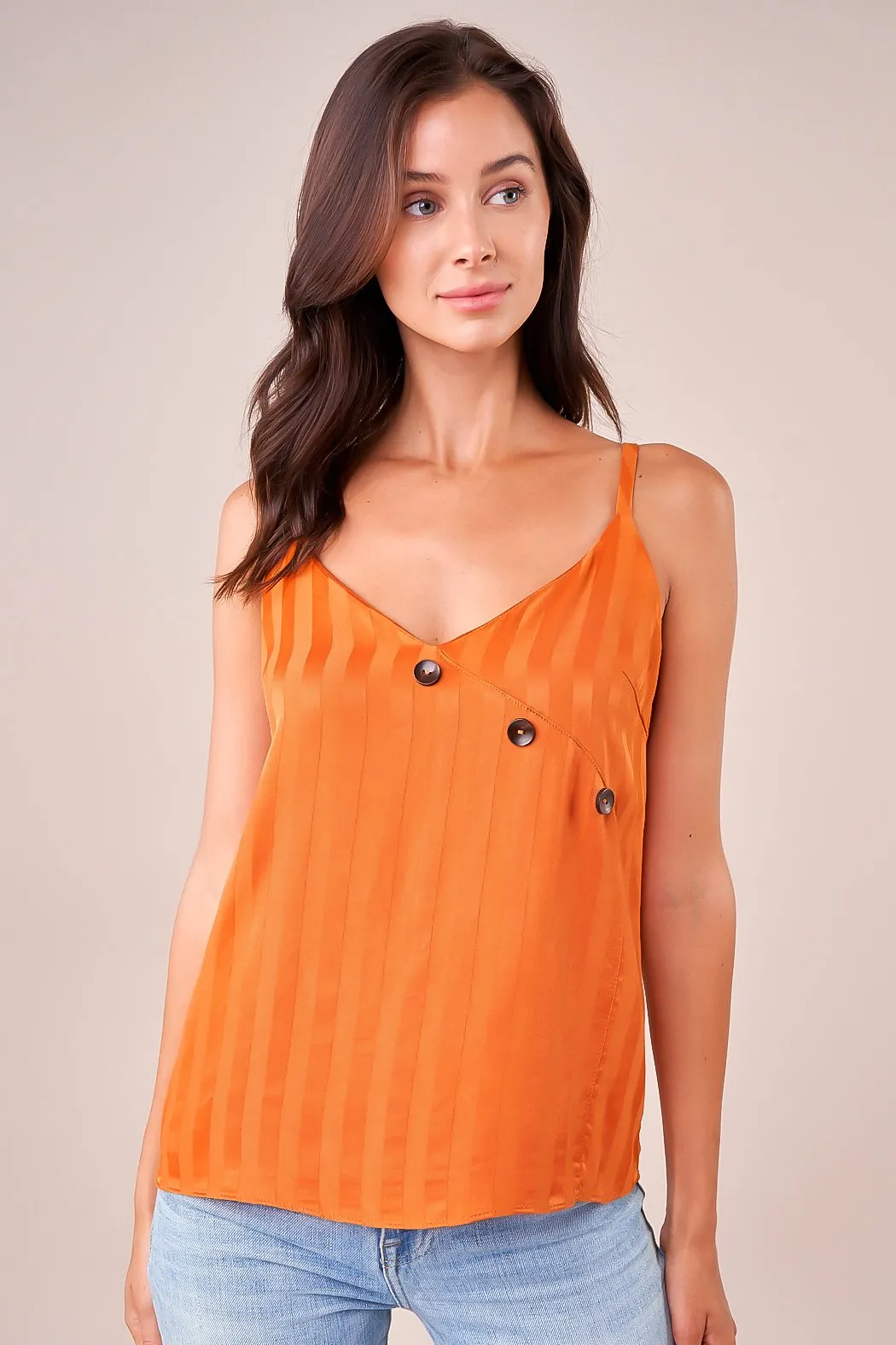 Mitsy Asymmetrical Button Cami