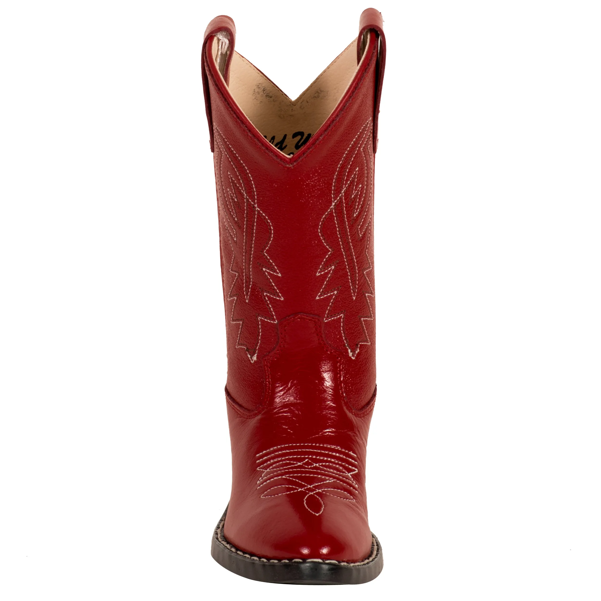 Old West Red Childrens Girls Corona Leather J Toe Cowboy Western Boots 11.5 D