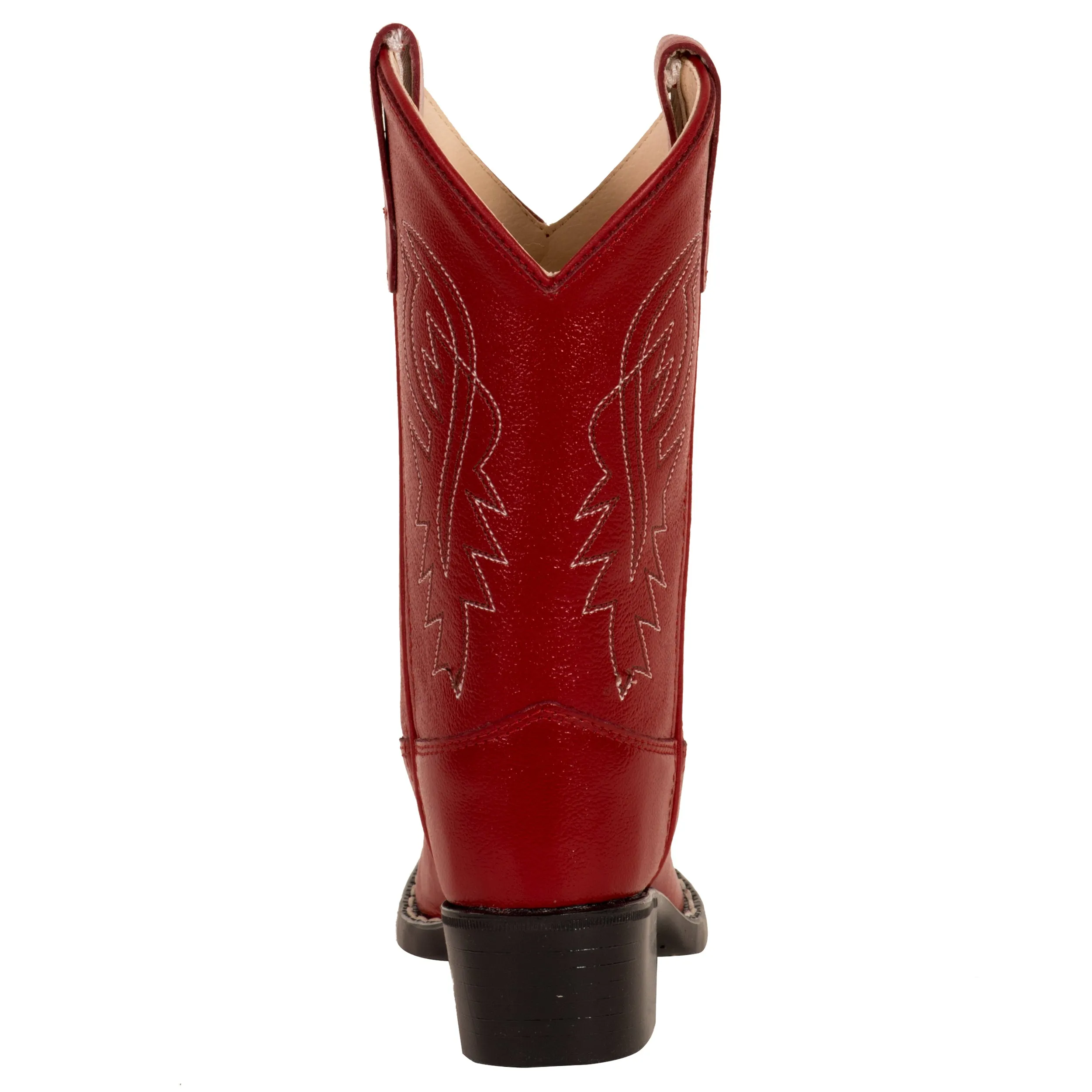 Old West Red Childrens Girls Corona Leather J Toe Cowboy Western Boots 11.5 D