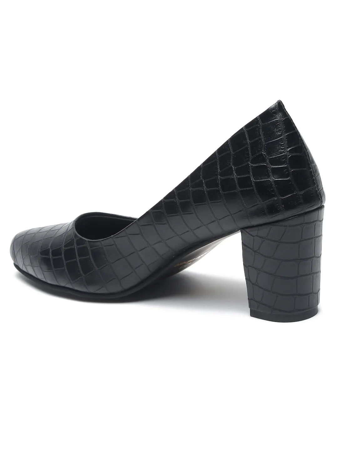 Pelle Albero Women Black Slip-On Block Heels
