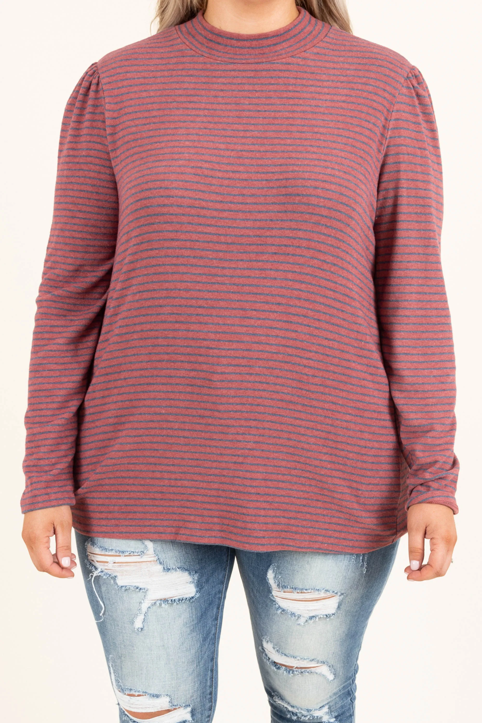 Seeking Success Top, Marsala-Navy
