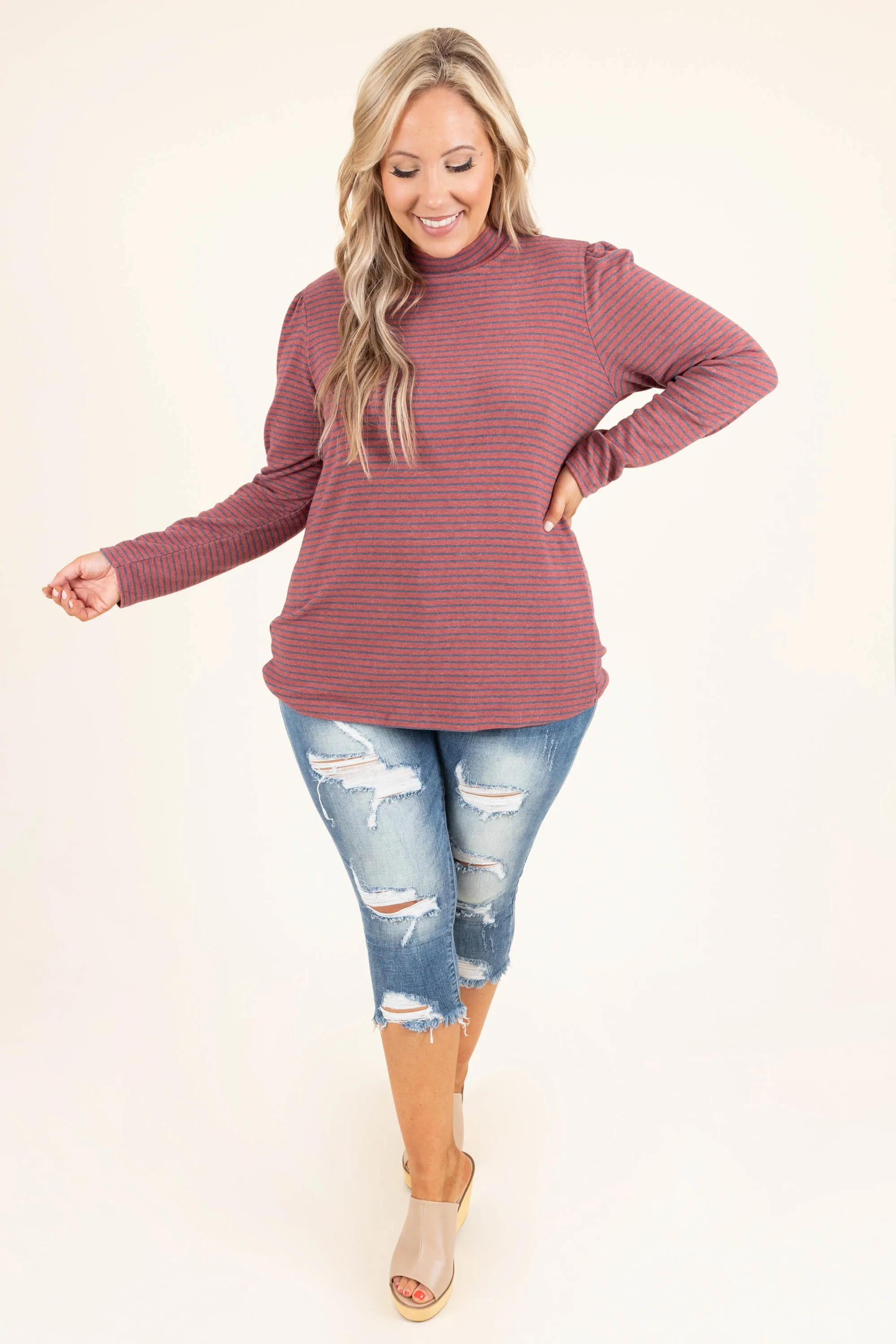 Seeking Success Top, Marsala-Navy