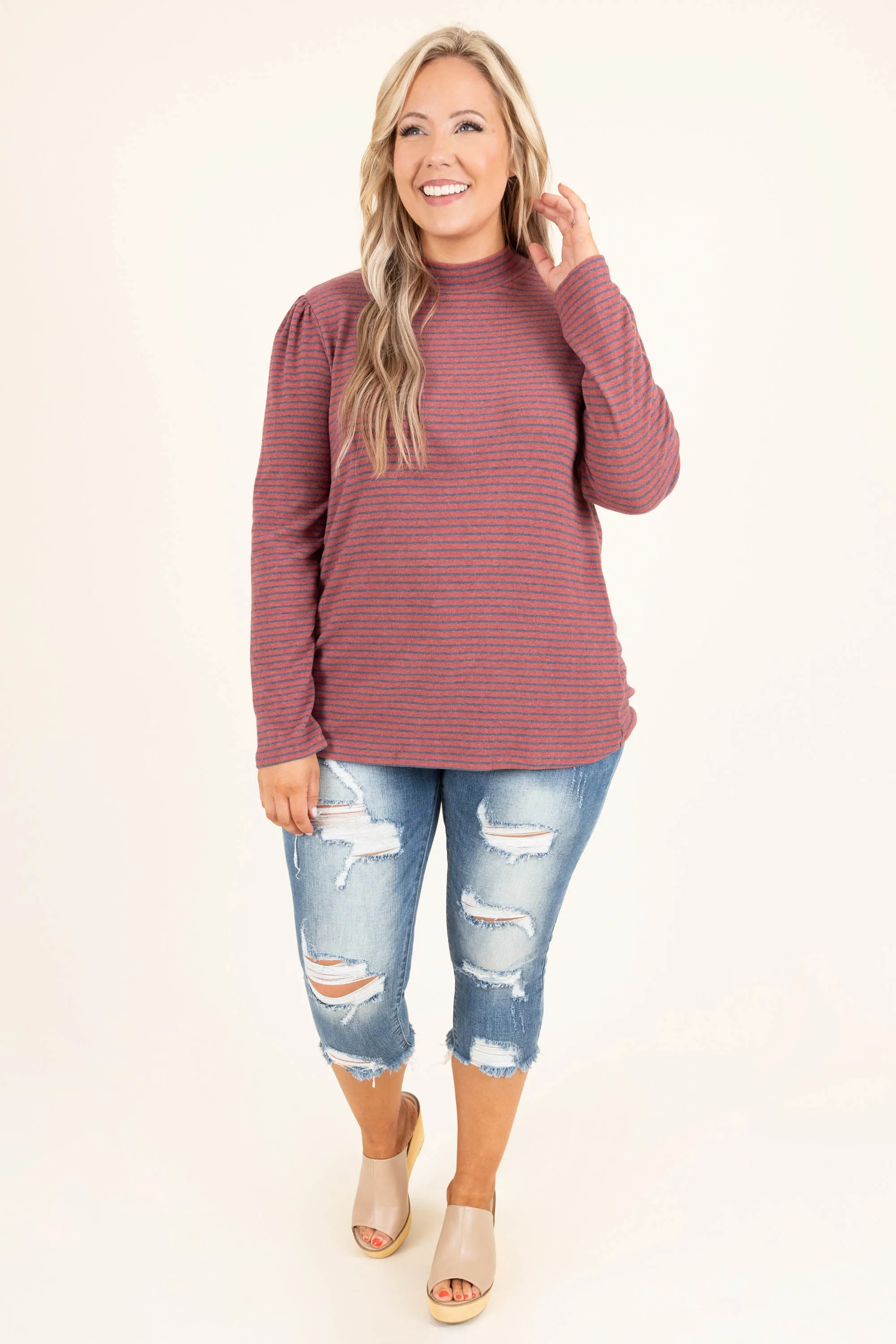 Seeking Success Top, Marsala-Navy
