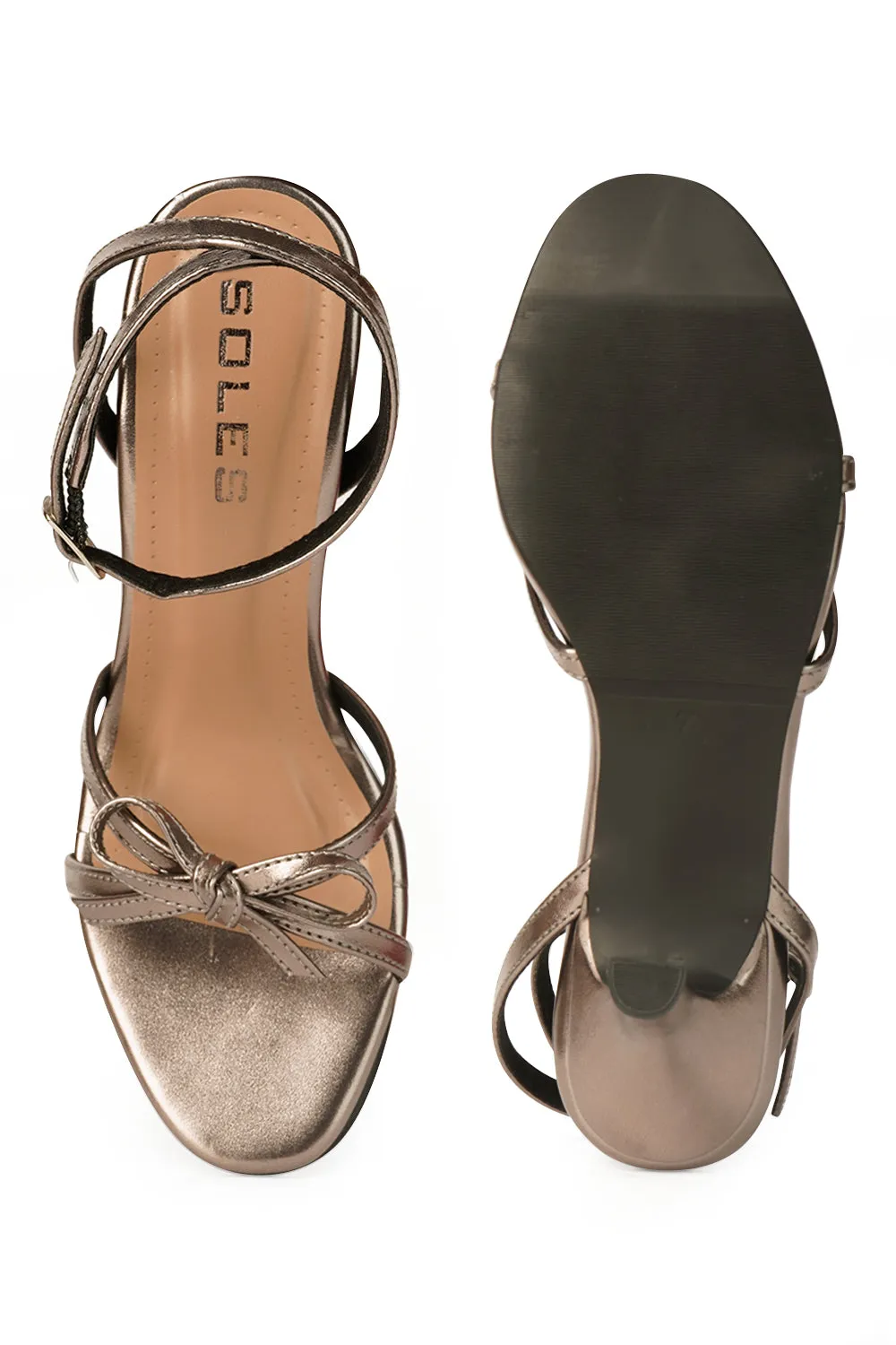 SOLES Strappy Bow Pencil Heels