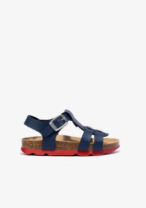 Unisex Navy Bio Buckle Sandals