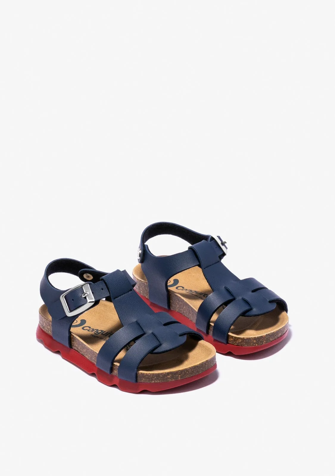 Unisex Navy Bio Buckle Sandals