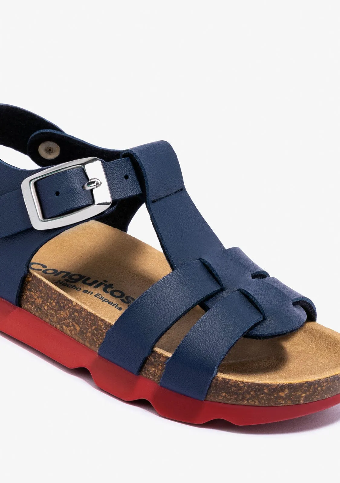 Unisex Navy Bio Buckle Sandals