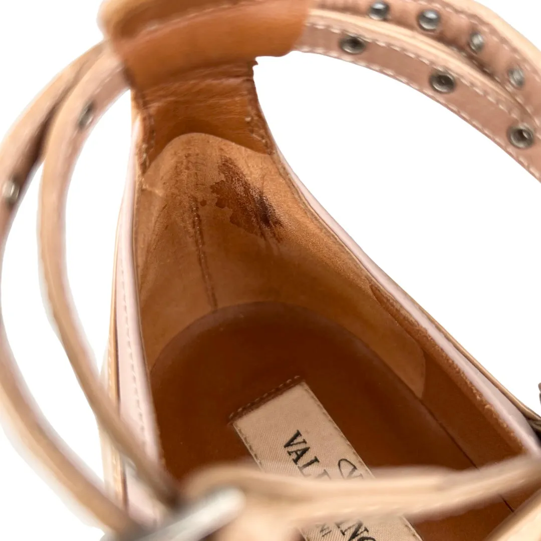 Valentino Garavani Love Latch Soft Noisette Patent Leather Ballet Flats